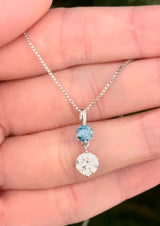 White Gold Blue & White Lab Diamond Necklace