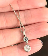 White Gold Blue & White Lab Diamond Necklace