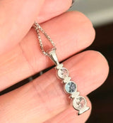 White Gold Blue & White Lab Diamond Necklace