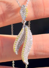 White Gold Yellow & White Lab Diamond Necklace