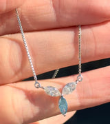 White Gold Blue & White Marquise Lab Diamond Necklace