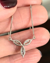 White Gold Blue & White Marquise Lab Diamond Necklace