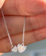 White Gold Heart Shape Lab Diamond Necklace