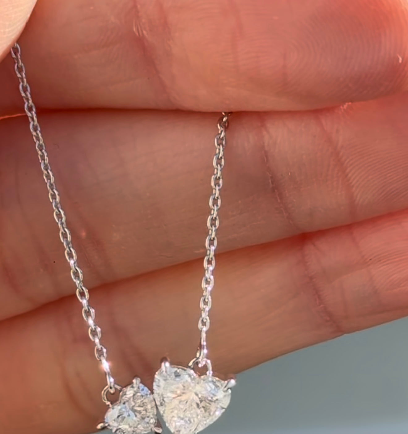 White Gold Heart Shape Lab Diamond Necklace