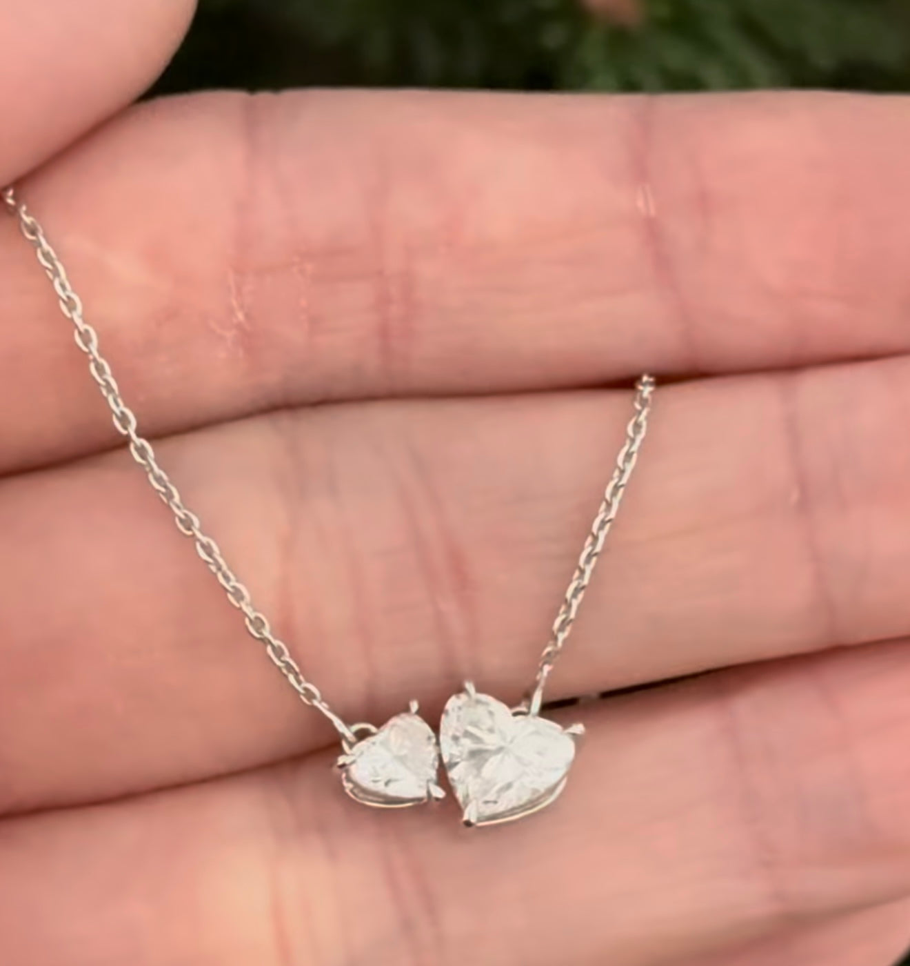 White Gold Heart Shape Lab Diamond Necklace