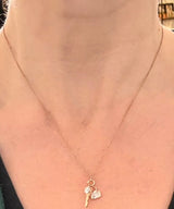 Rose Gold Lab Diamond Padlock & Key Lab Diamond Necklace