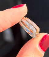 White & Rose Gold Lab Diamond Ring Set