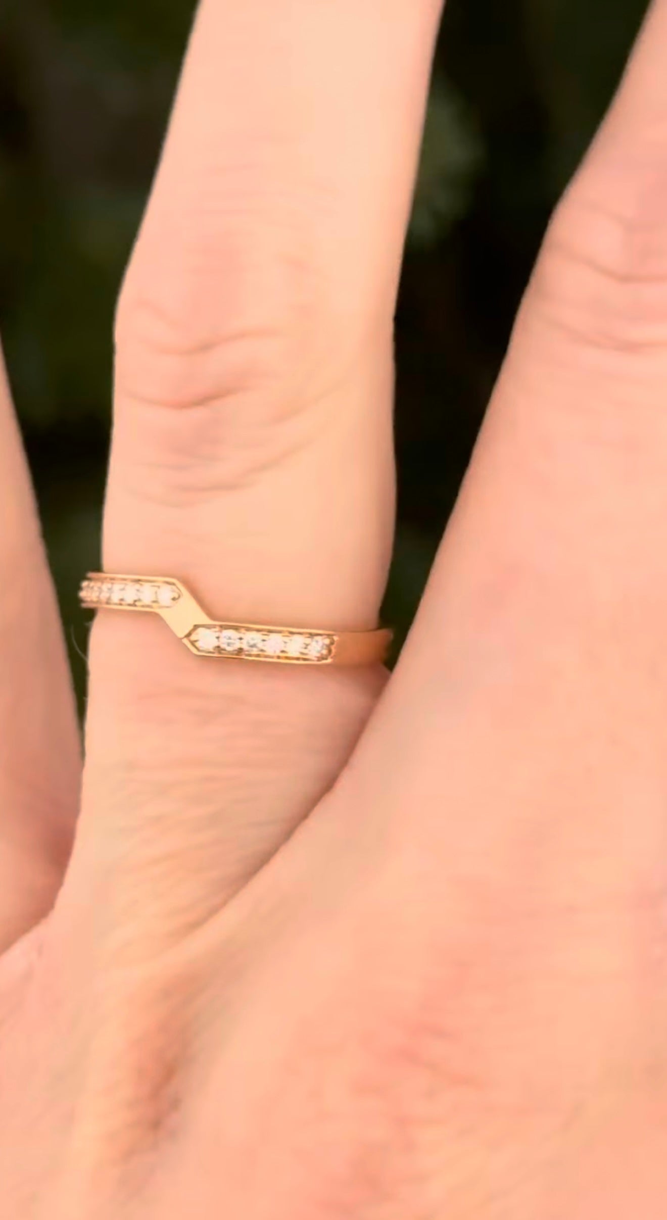 White & Rose Gold Lab Diamond Ring Set