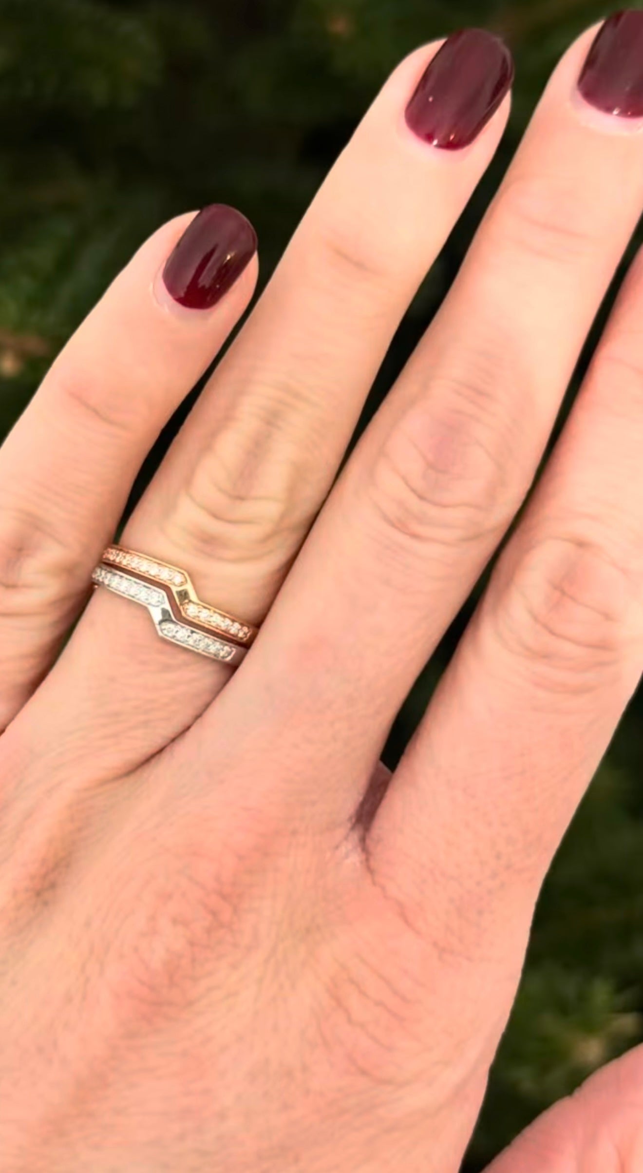 White & Rose Gold Lab Diamond Ring Set