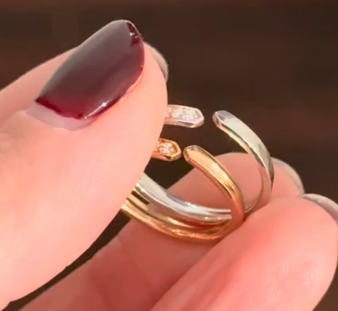 White & Rose Gold Lab Diamond Ring Set