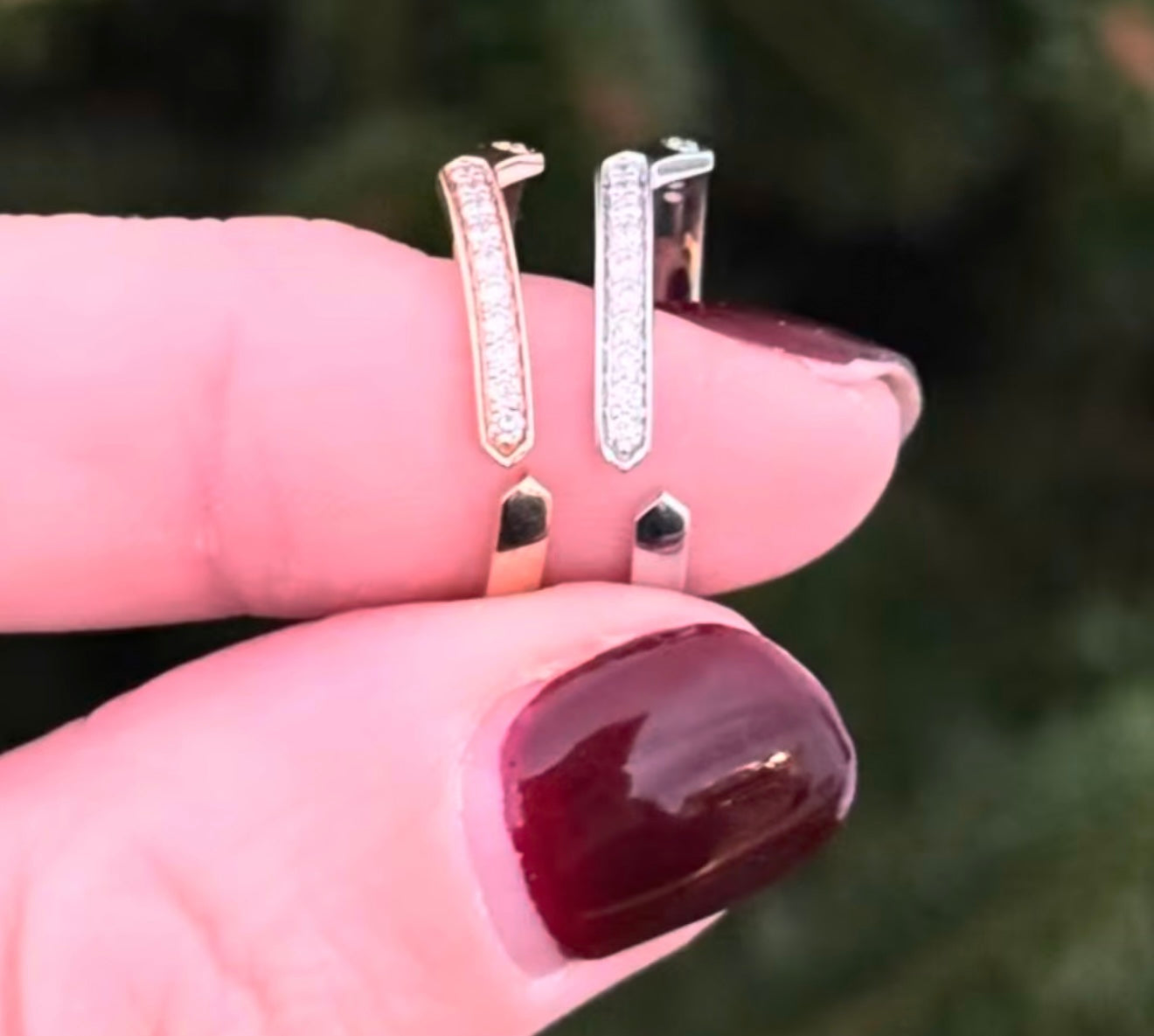 White & Rose Gold Lab Diamond Ring Set