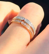 White & Rose Gold Lab Diamond Eternity Band Set