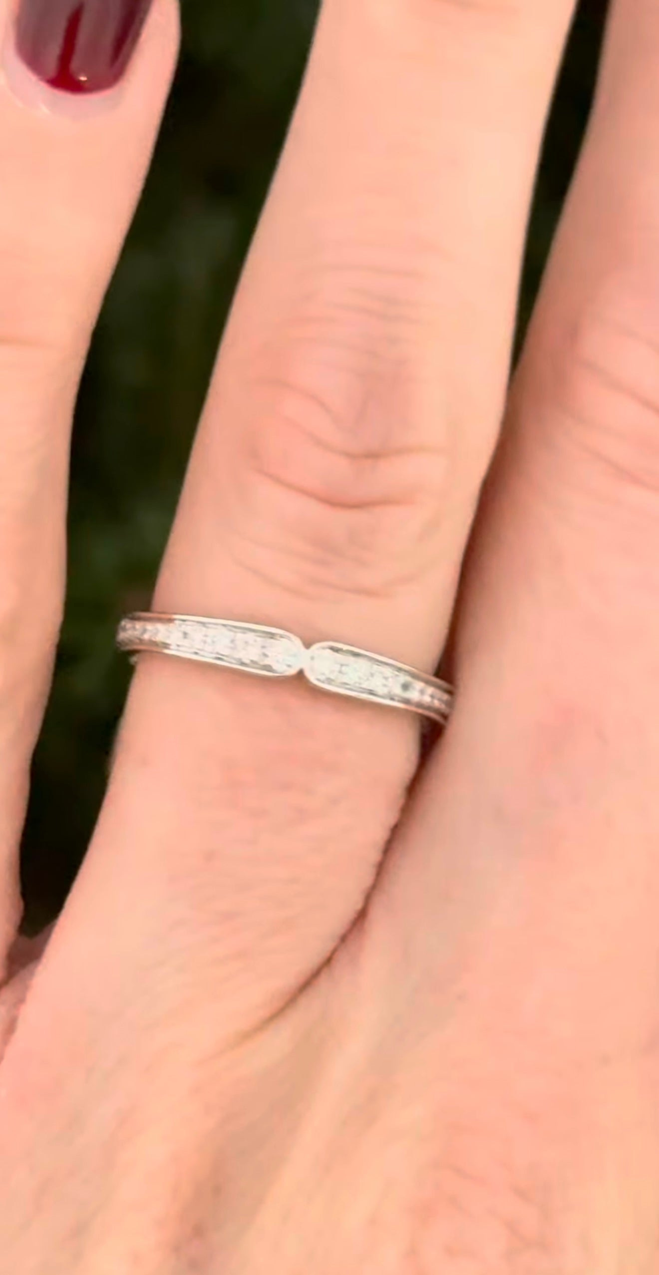 White & Rose Gold Lab Diamond Eternity Band Set