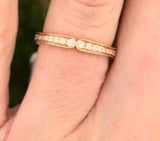 White & Rose Gold Lab Diamond Eternity Band Set