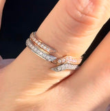 White & Rose Gold Lab Diamond Band Set