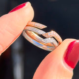 White & Rose Gold Lab Diamond Band Set