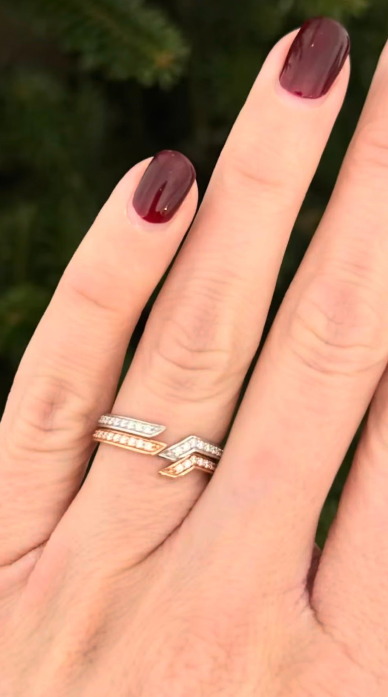 White & Rose Gold Lab Diamond Band Set