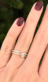 White & Rose Gold Lab Diamond Band Set