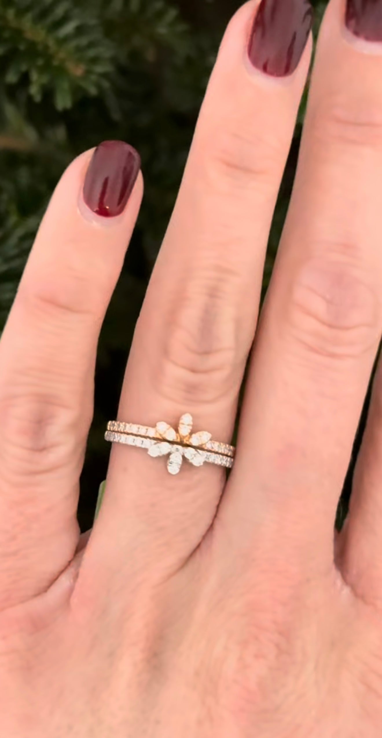 White& Rose | White & Yellow Gold Lab Diamond Band Set