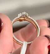 Rose & White Gold Lab Diamond Band Set