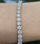 9.08ct White Gold 6.5" Lab Diamond Tennis Bracelet