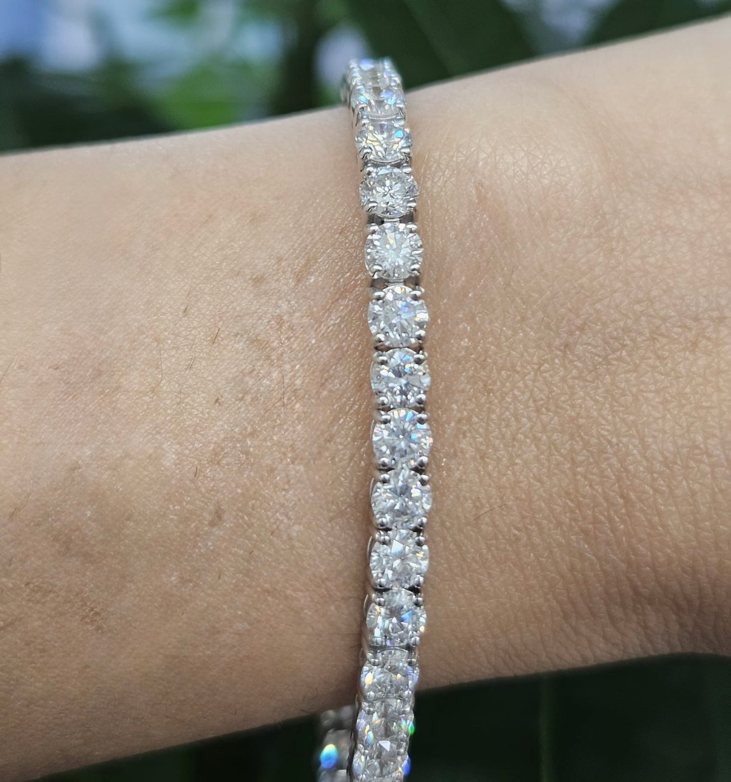 9.08ct White Gold 6.5" Lab Diamond Tennis Bracelet