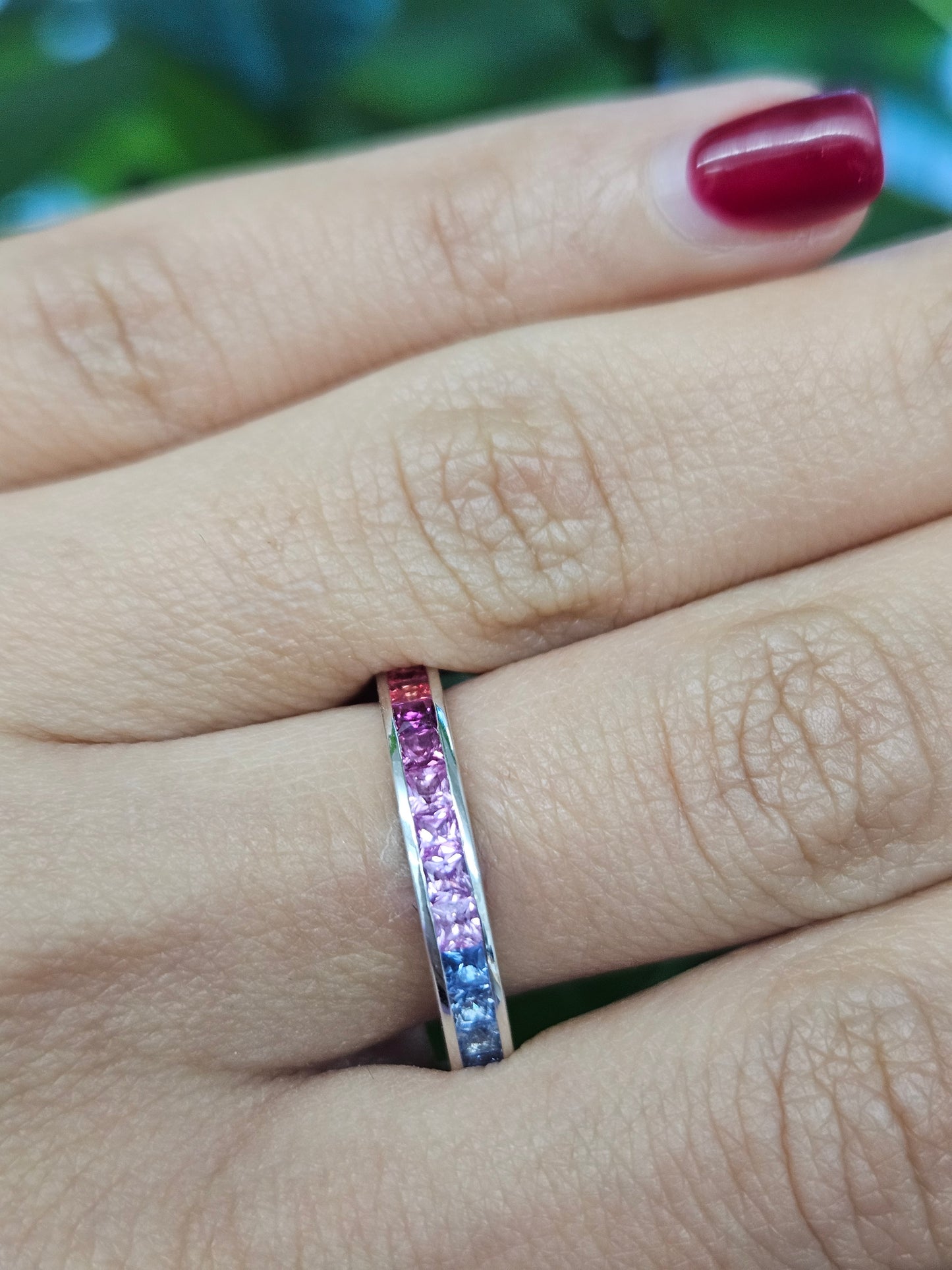 Ombre Sapphire Natural Diamond Ring