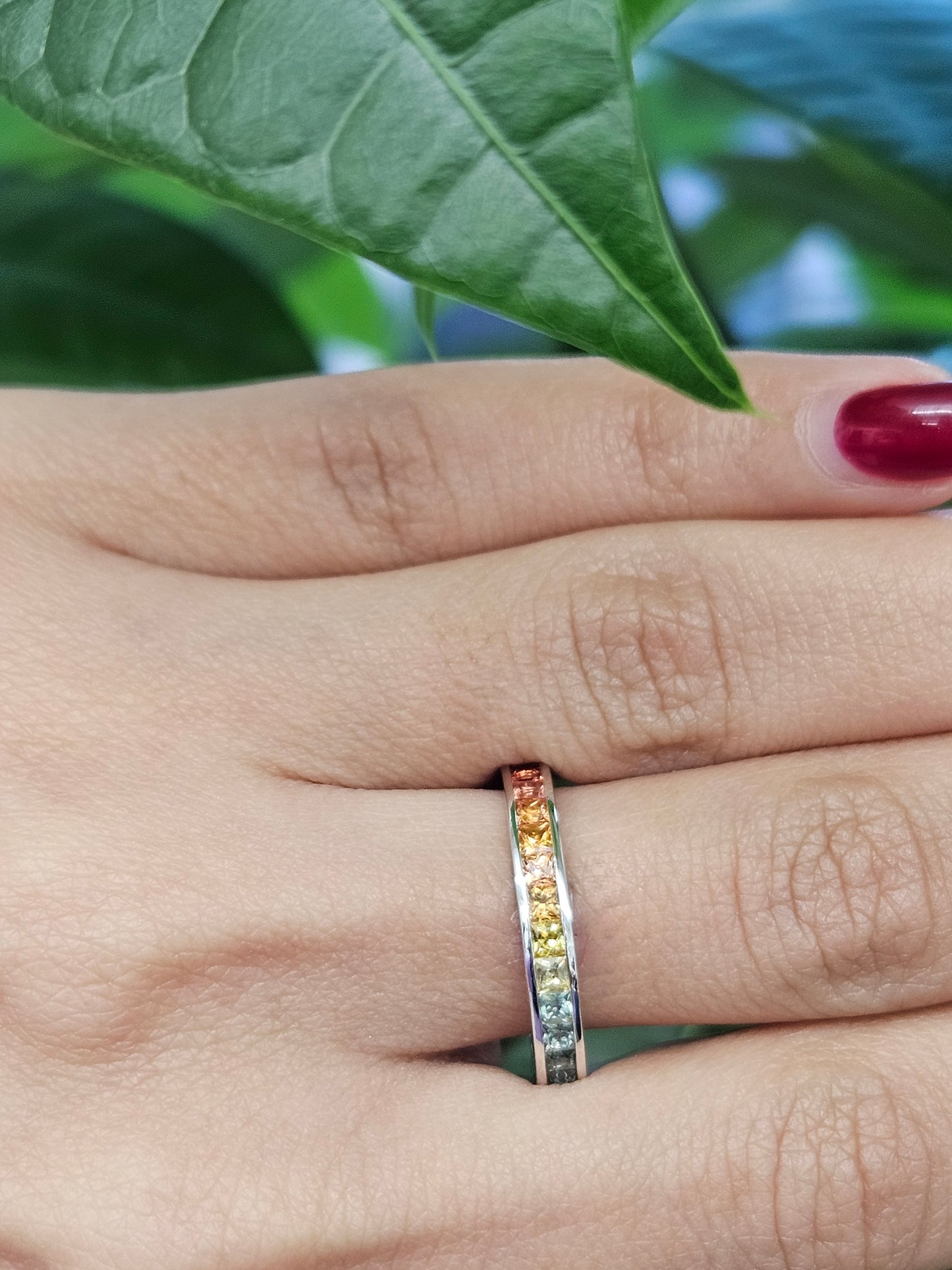 Ombre Sapphire Natural Diamond Ring