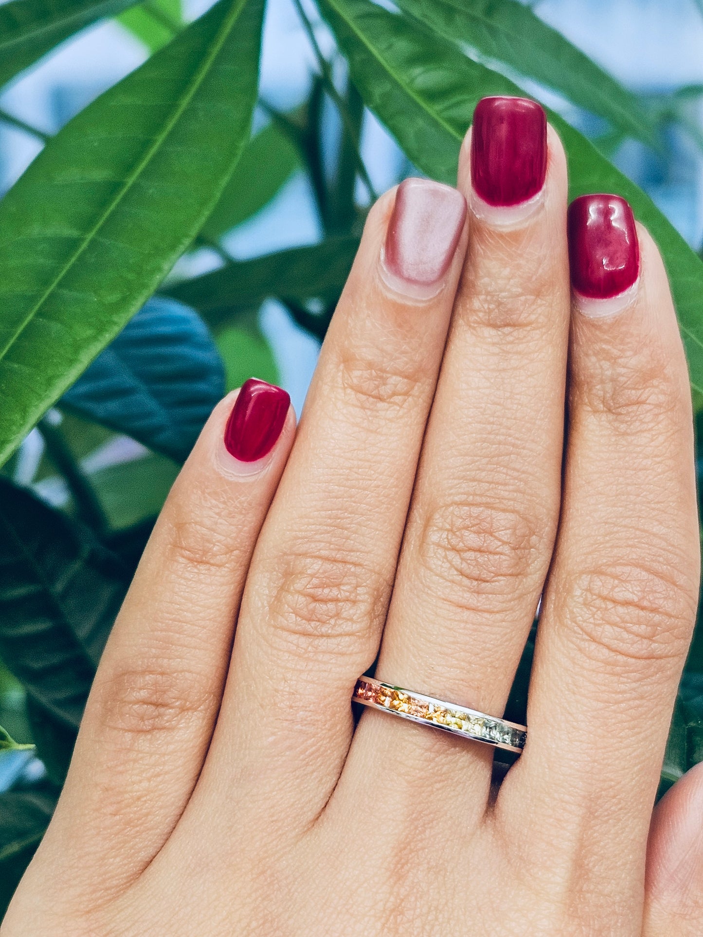 Ombre Sapphire Natural Diamond Ring