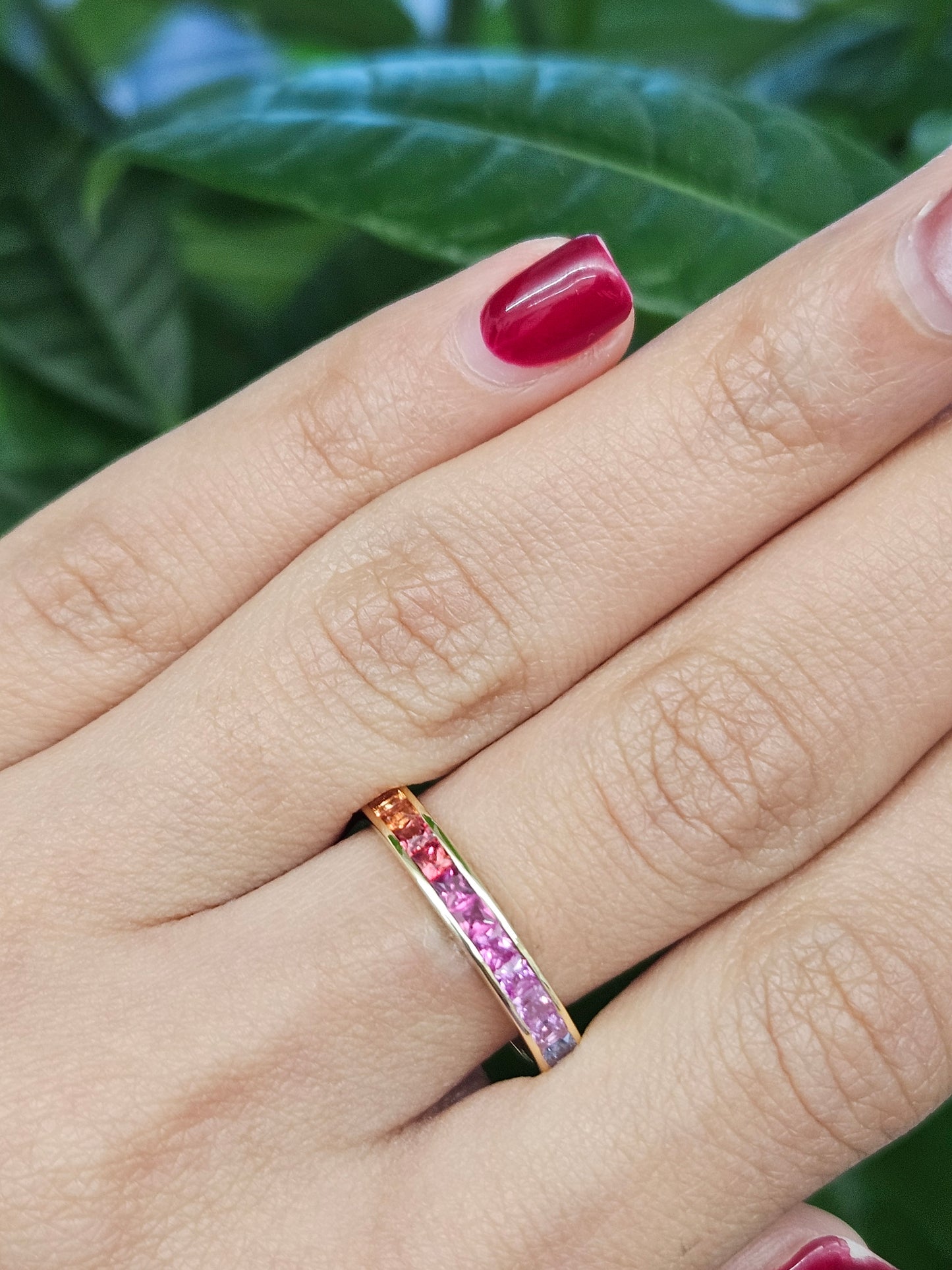 Ombre Sapphire Natural Diamond Ring