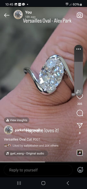 IGI 3.69 FVS1 Versailles Oval Lab diamond in 14k white gold