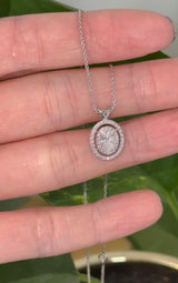 White Gold Oval & Round Lab Diamond Necklace