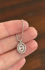 White Gold Oval & Round Lab Diamond Necklace