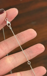 White Gold Oval & Round Lab Diamond Necklace