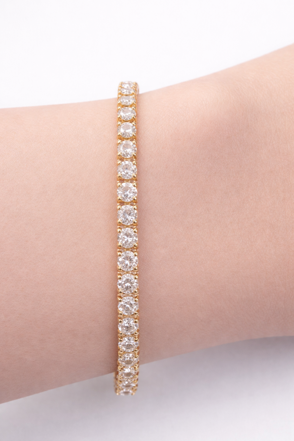 4.53cttw Yellow Gold Lab Diamond 7" Tennis Bracelet