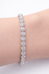 5.47cttw White Gold Bezel set Lab Diamond 6.75" Tennis Bracelet