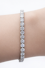7.11CT White Gold Lab Diamond 6" Tennis Bracelet