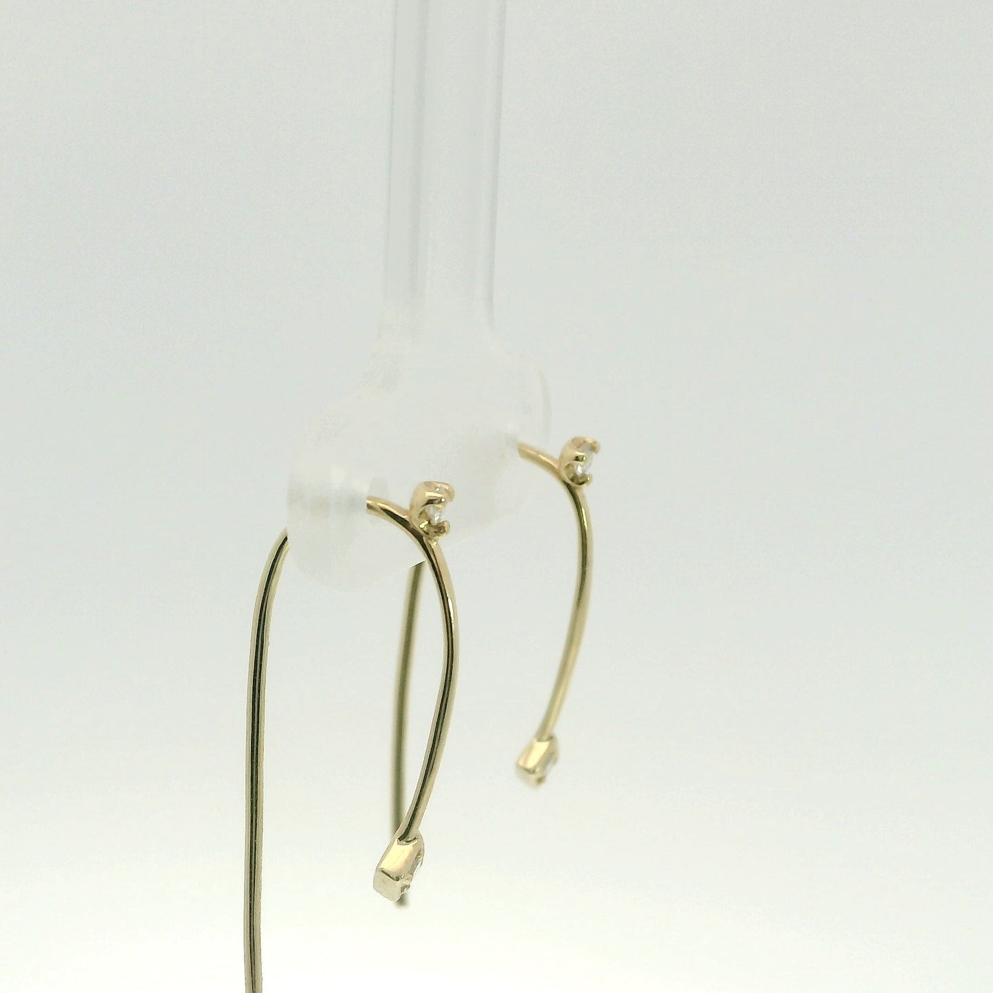 Minimal Diamond Threader Drop Earrings 14K