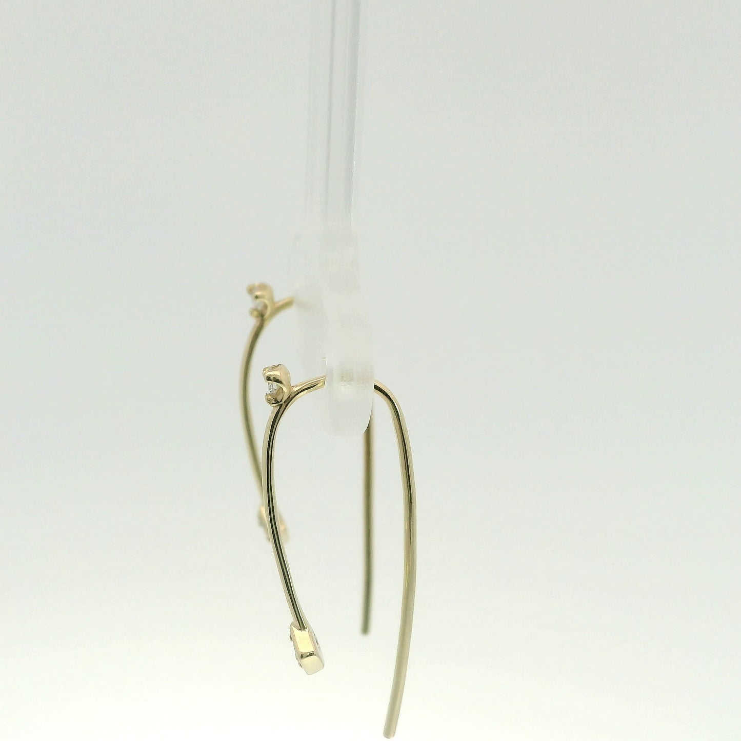 Minimal Diamond Threader Drop Earrings 14K