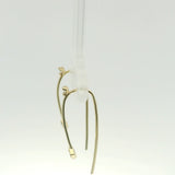 Minimal Diamond Threader Drop Earrings 14K