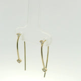 Minimal Diamond Threader Drop Earrings 14K