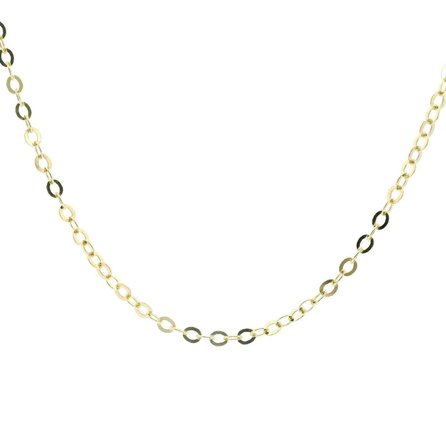 14K Yellow Gold Flat Cable Chain