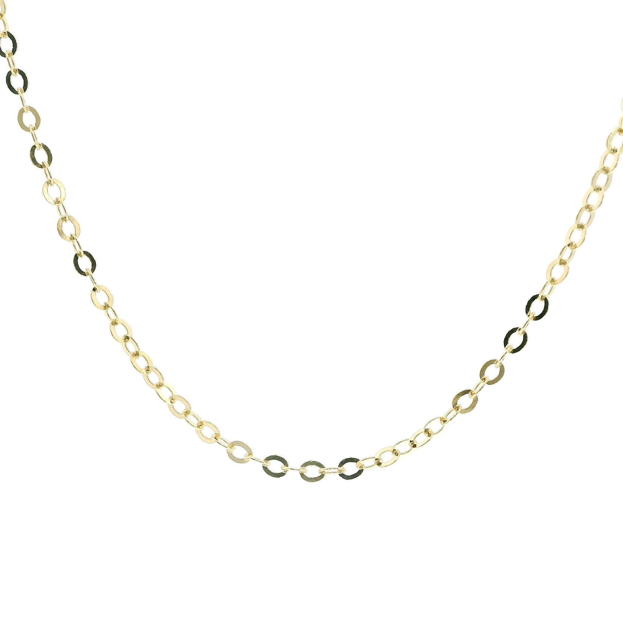 14K Yellow Gold Flat Cable Chain