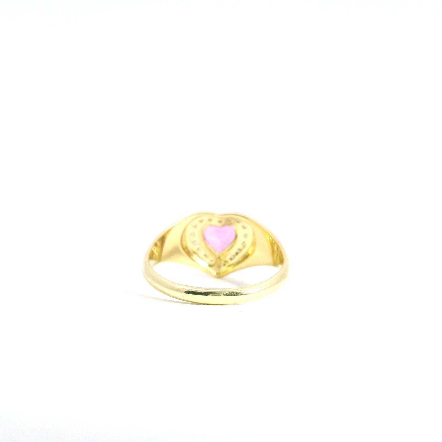 Pink Sapphire Heart Shape Lab Diamond Ring