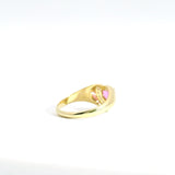 Pink Sapphire Heart Shape Lab Diamond Ring