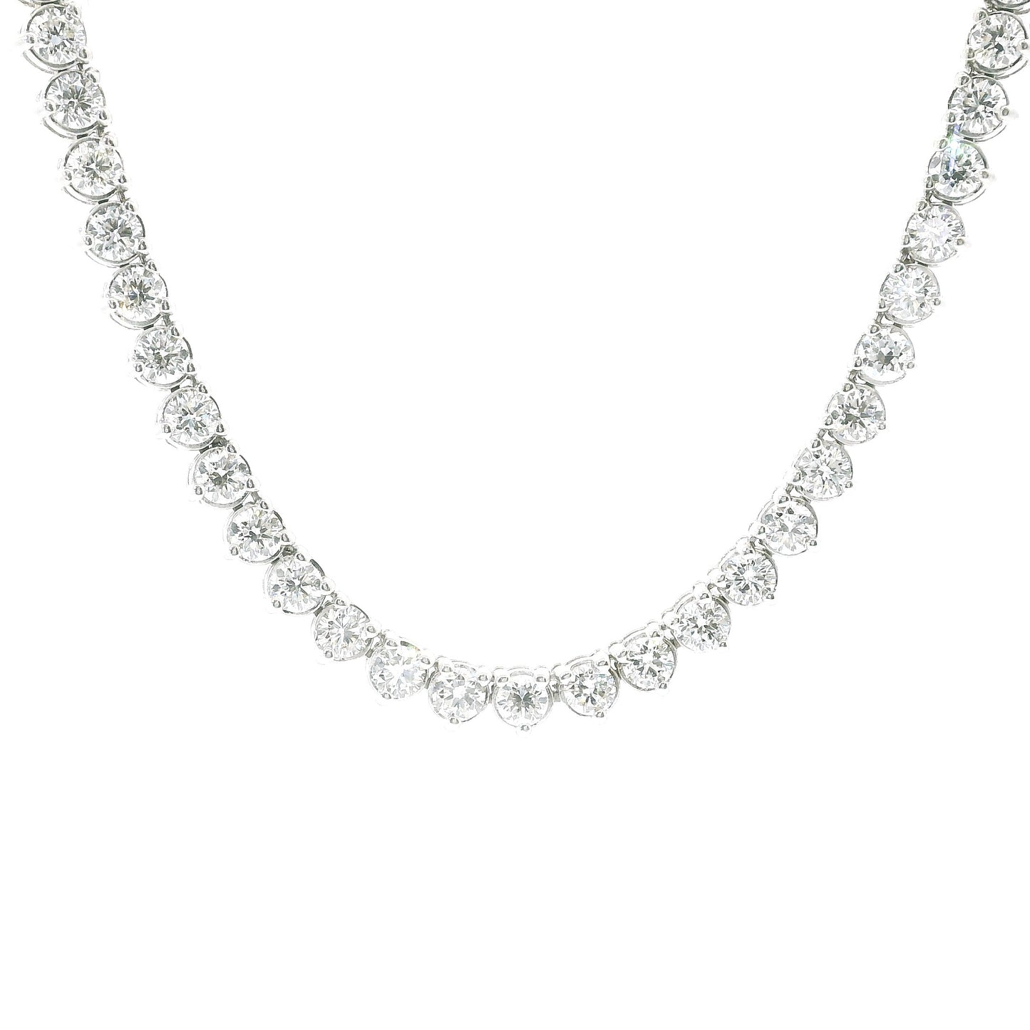 17" 3 Prongs Lab Diamond Tennis Necklace