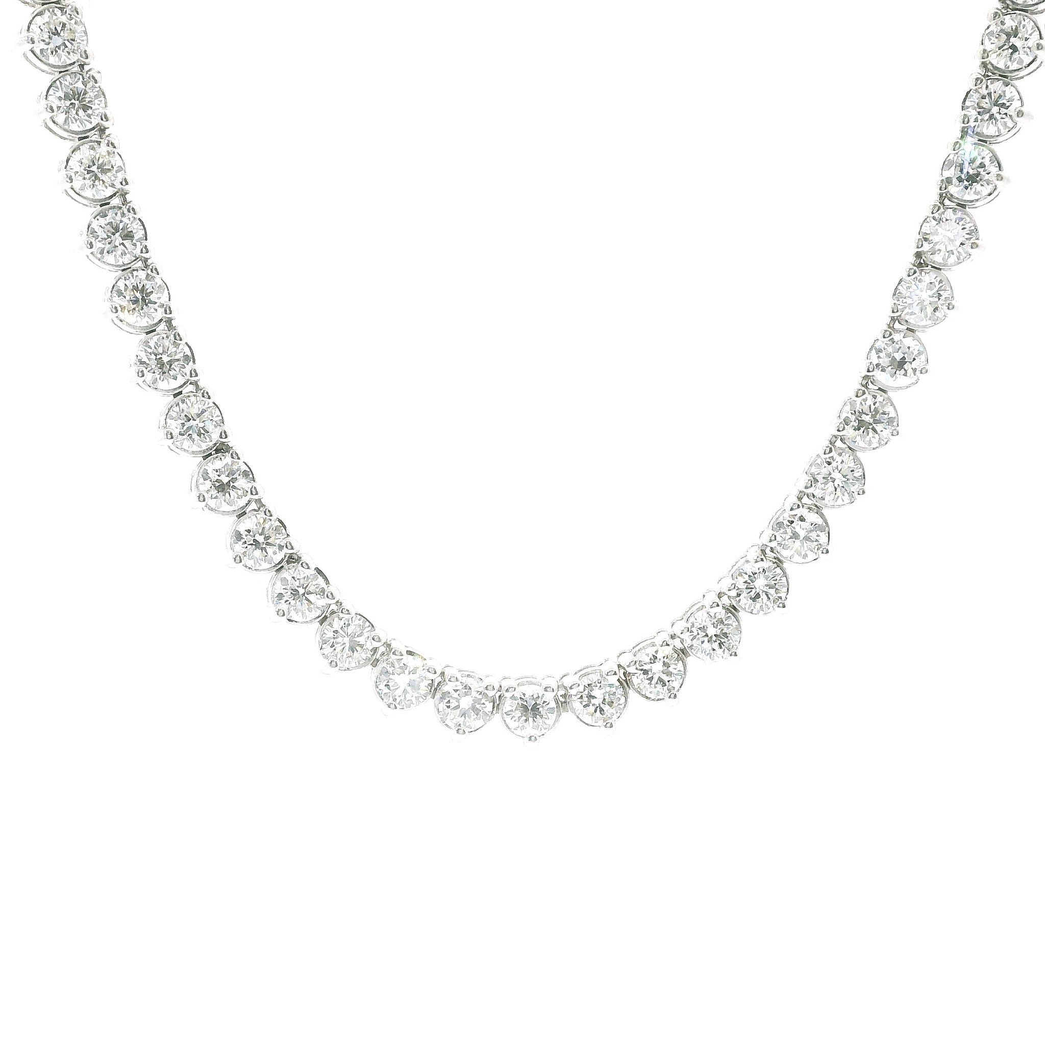 17" 3 Prongs Lab Diamond Tennis Necklace