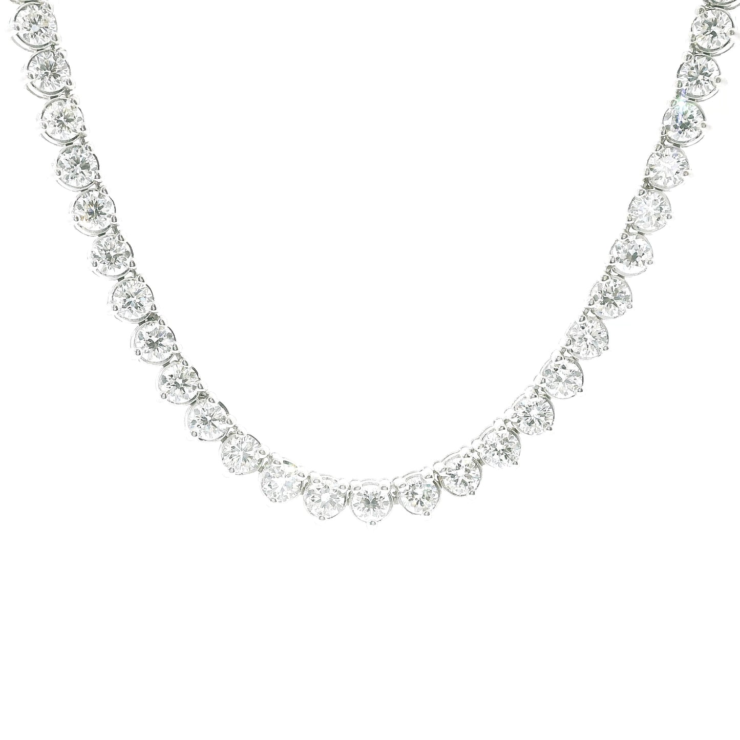 17" 3 Prongs Lab Diamond Tennis Necklace