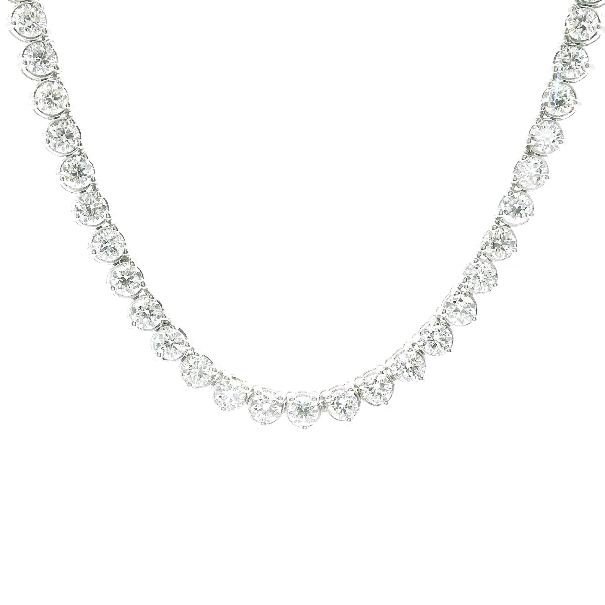 17" 3 Prongs Lab Diamond Tennis Necklace