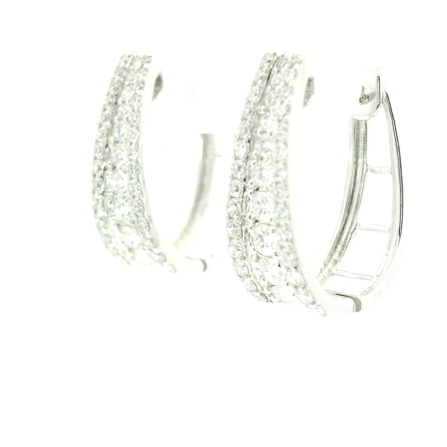 14K White Gold Lab Diamond Hoop Earirng